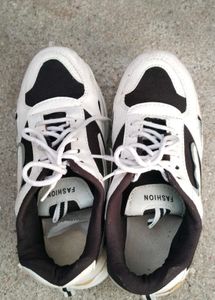 Stylish White &amp; Black Sneakers
