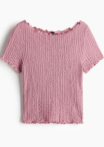 Textured Pink Short Sleeve Top