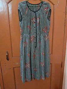 Striped Button-Up Midi Dress