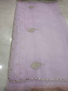 Embroidered Lavender Saree