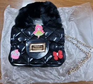 Cute Black Mini Bag with Charms