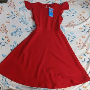 Chic Red Fit & Flare Dress