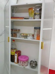 Modern Wall-Mounted Cabinet with Fluted Glass