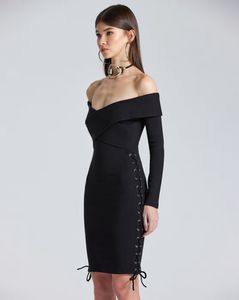 Black Off-Shoulder Mini Dress