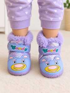 Cute Purple Teddy Bear Boots