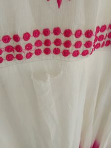 Pink Sleeveless Long Kurtha