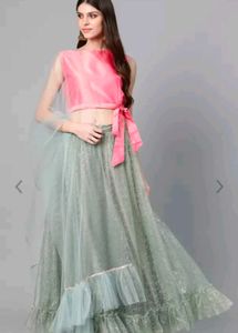 price reduced - Elegant Pink &amp; Green Girls lehenga