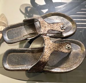 Brown Sequin Flat 6 No.EU 39