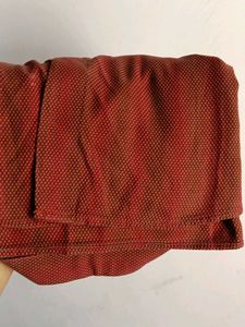 Men's Red Textured Button-Down Shirt