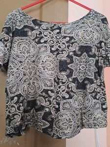 Elegant Paisley Print  boxy Top
