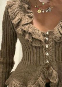 Elegant Ruffle Cardigan Top