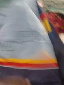 Beautiful Blue Saree with Grid Pattern