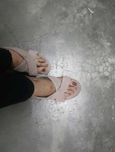 Cute Pink Criss-Cross Slides