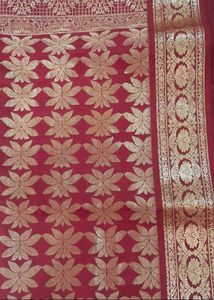 Elegant Red &amp; Gold Silk Saree