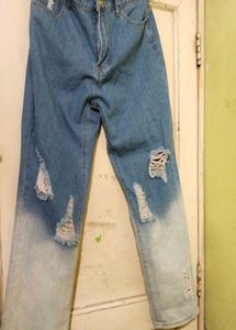 Urbanic Distressed Ombre Wide Leg Jeans