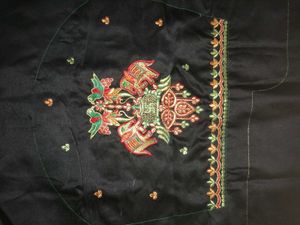 Embroidered Black Blouse Fabric material