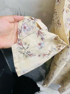 Light Yellow Floral Print Kurta