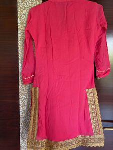 Beautiful Mul Cotton Pink Kurta Set with Garara