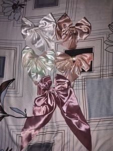 Set of 5 Satin Bow Hair Clips