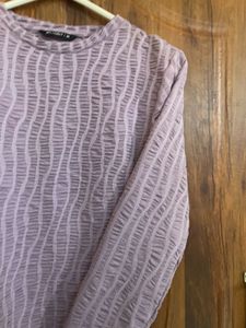 Lilac Textured Long Sleeve Top