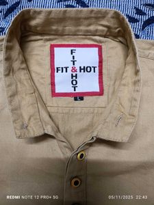 Sale 99rs. Stylish Khaki Shirt, have some clr fade