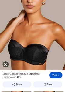 Black Lace Strapless Bra