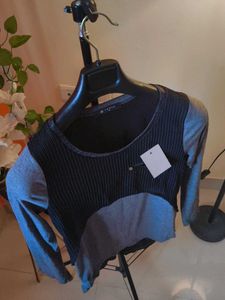 New Korean Stylish Colourblock Top