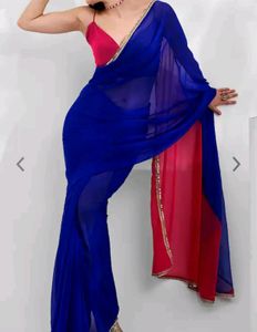 Mitera Two Toned Saree With Stitch Blouse