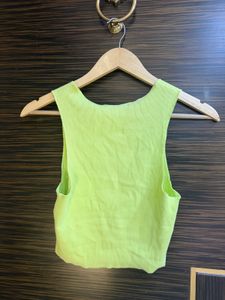 Zara Neon Green Cropped Tank Top