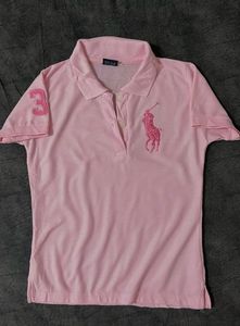 Pink Polo Shirt with Logo