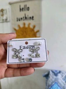 Cute Cherry Bow Earrings Set