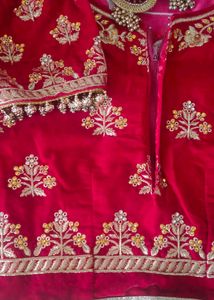 Red Embroidered Lehenga