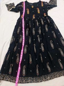 Show-off -Black Printed Anarkali Kurta Dress