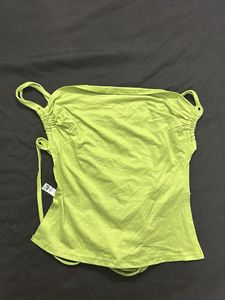 Lime Green Sleeveless Crop Top