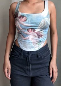 Angelic Renaissance Print Corset Top