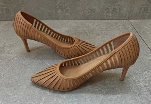 Luna Blu Elegant Tan Cut-Out Heels