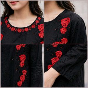 red rose kurti