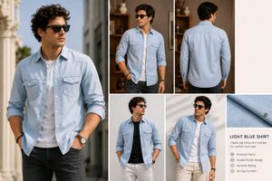 Men's Premium Light Blue Denim Shirt
