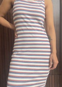 Striped Bodycon Midi Dress