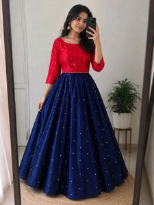 Blue And Pink Combo Gown