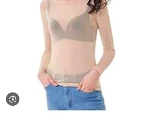 Sheer Long Sleeve Mesh Top