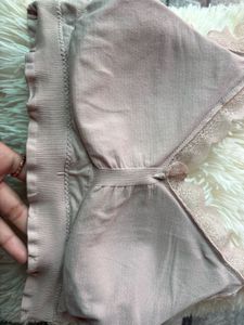 Peach Lace Trim Ribbed Bralette