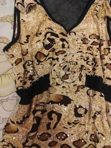 Leopard Print Sequin Y2k Dress