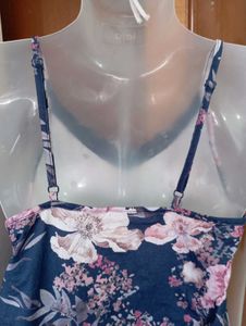 Floral Print Camisole with Lace Trim