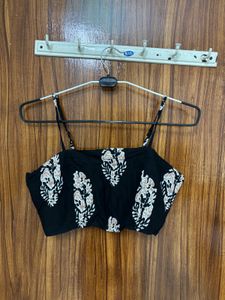 Stylish Black Printed Crop Top
