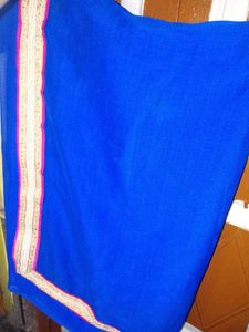 Elegant Royal Blue Saree with Border