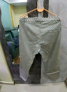 Patterned Black &amp; White Pants