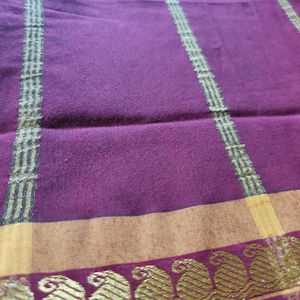Double Side Bordered Maroon  Saree
