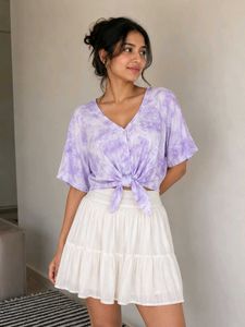 Westside Tie-Dye Purple Crop Top