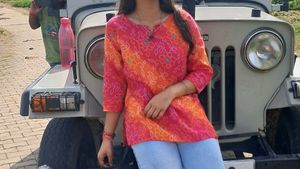 Bandhani Multi Colour Short Kurti
